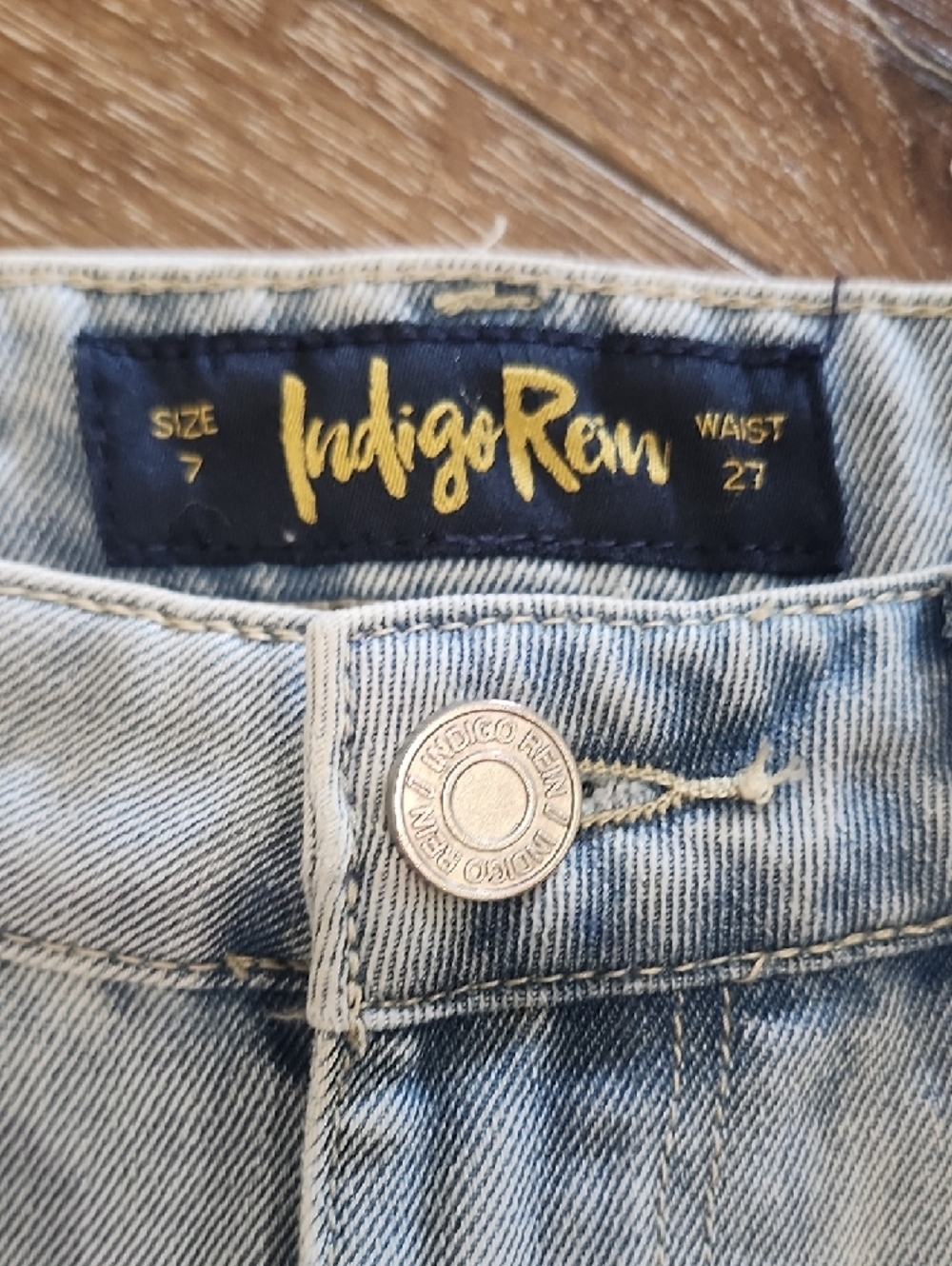 Indigo Rein Recycled Sustainable Light Blue Distressed Grunge High Rise Shorts 7 - Picture 2 of 10
